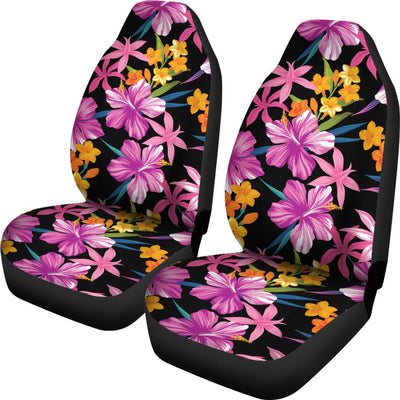 Tropical Folower Pink Hibiscus Print Universal Fit Car Seat Covers