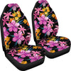 Tropical Folower Pink Hibiscus Print Universal Fit Car Seat Covers