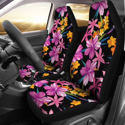 Tropical Folower Pink Hibiscus Print Universal Fit Car Seat Covers