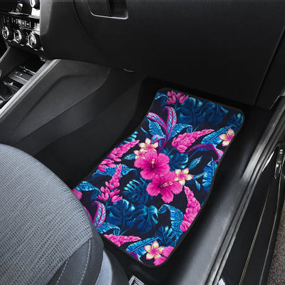 Tropical Folower Pink Themed Print Car Floor Mats