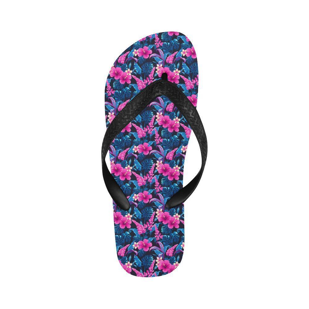 Tropical Folower Pink Themed Print Flip Flops-JTAMIGO.COM