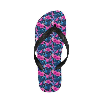 Tropical Folower Pink Themed Print Flip Flops-JTAMIGO.COM