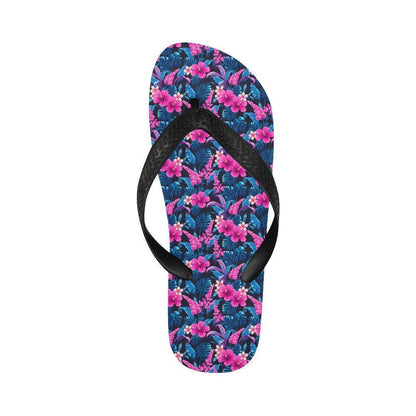 Tropical Folower Pink Themed Print Flip Flops-JTAMIGO.COM