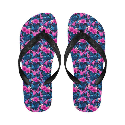 Tropical Folower Pink Themed Print Flip Flops-JTAMIGO.COM