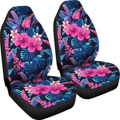 Tropical Folower Pink Themed Print Universal Fit Car Seat Covers