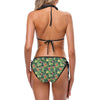 Tropical Folower Red Heliconia Print Bikini Swimsuit-JTAMIGO.COM