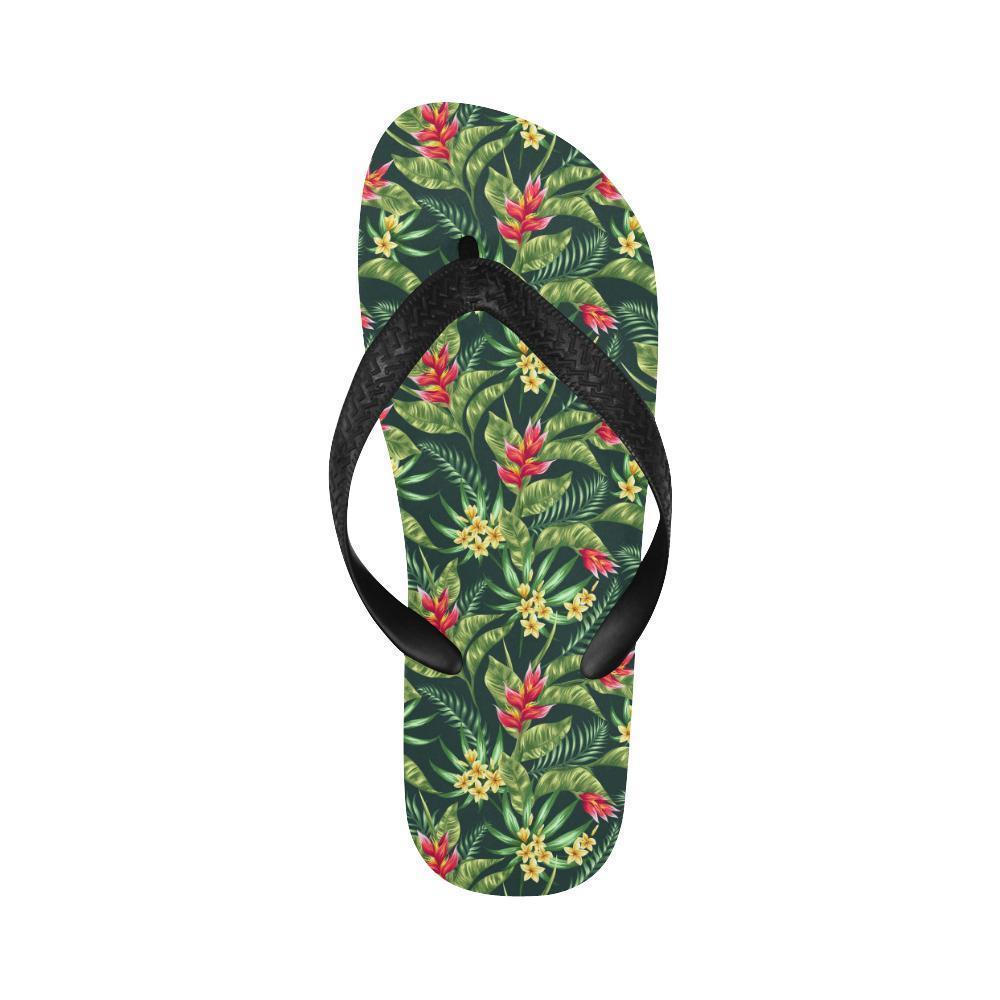 Tropical Folower Red Heliconia Print Flip Flops-JTAMIGO.COM