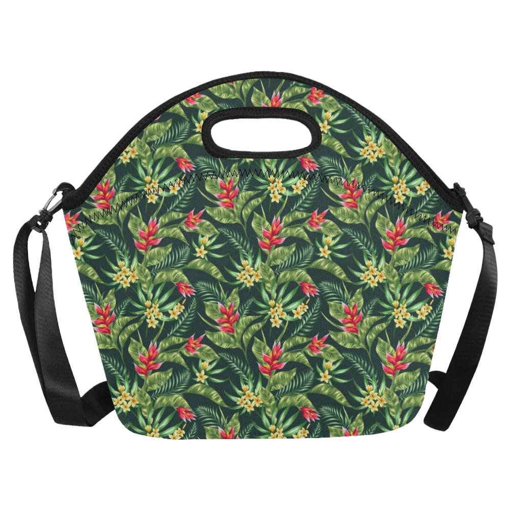 Tropical Folower Red Heliconia Print Neoprene Lunch Bag (Model 1669)(Large)-JTAMIGO.COM
