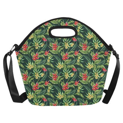 Tropical Folower Red Heliconia Print Neoprene Lunch Bag (Model 1669)(Large)-JTAMIGO.COM
