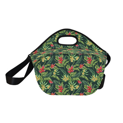 Tropical Folower Red Heliconia Print Neoprene Lunch Bag (Model 1669)(Large)-JTAMIGO.COM