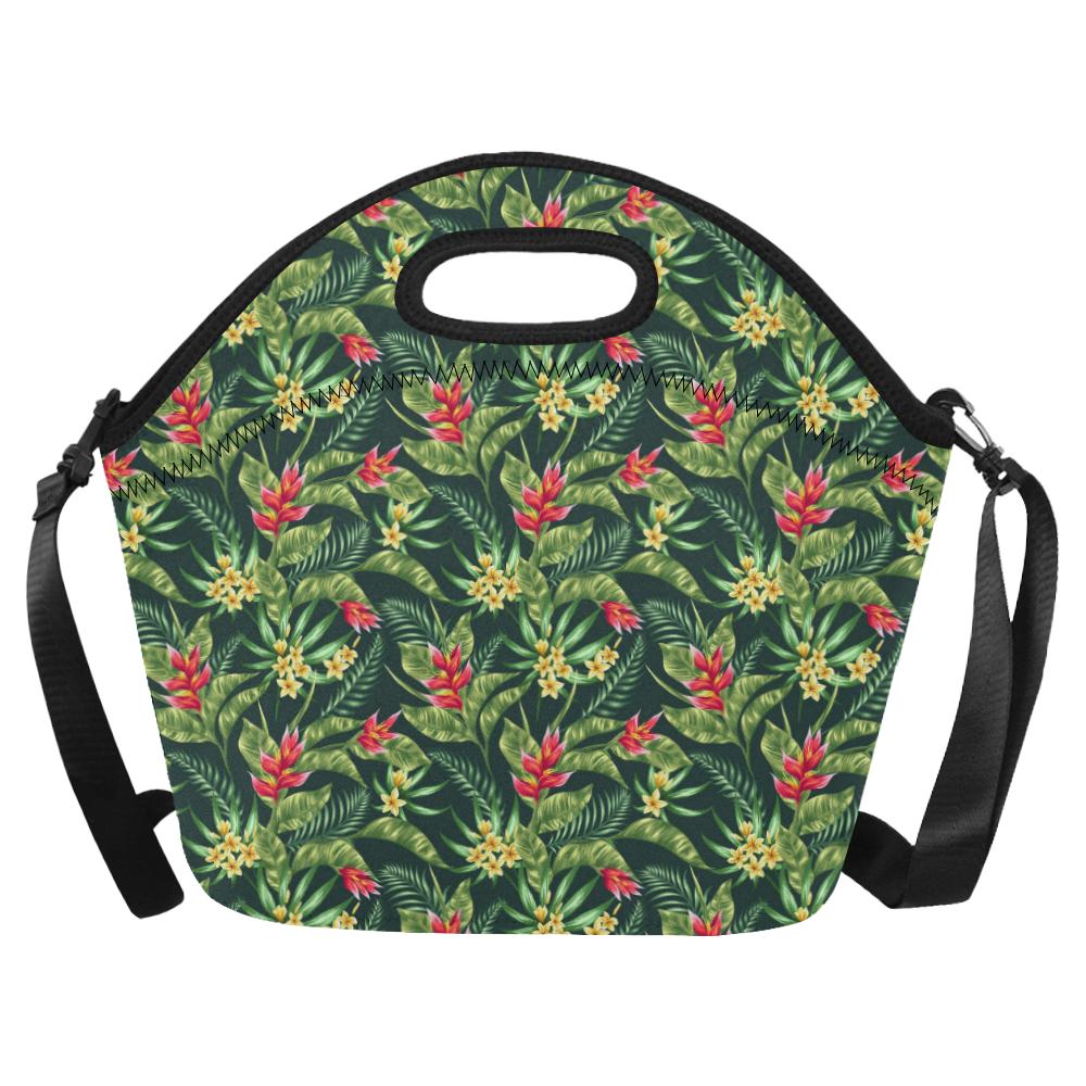 Tropical Folower Red Heliconia Print Neoprene Lunch Bag (Model 1669)(Large)-JTAMIGO.COM