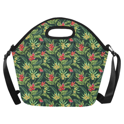 Tropical Folower Red Heliconia Print Neoprene Lunch Bag (Model 1669)(Large)-JTAMIGO.COM