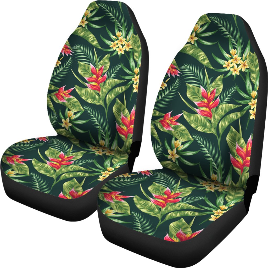 Tropical Folower Red Heliconia Print Universal Fit Car Seat Covers