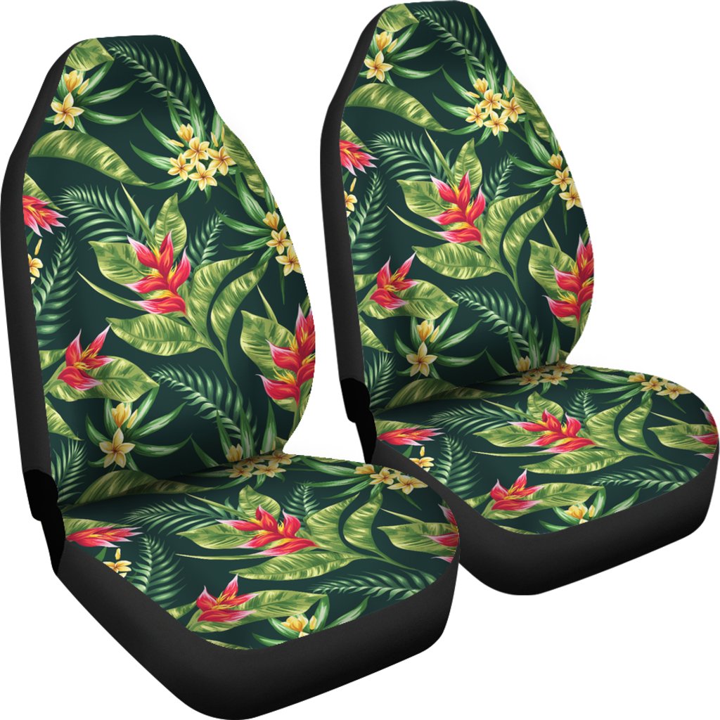 Tropical Folower Red Heliconia Print Universal Fit Car Seat Covers