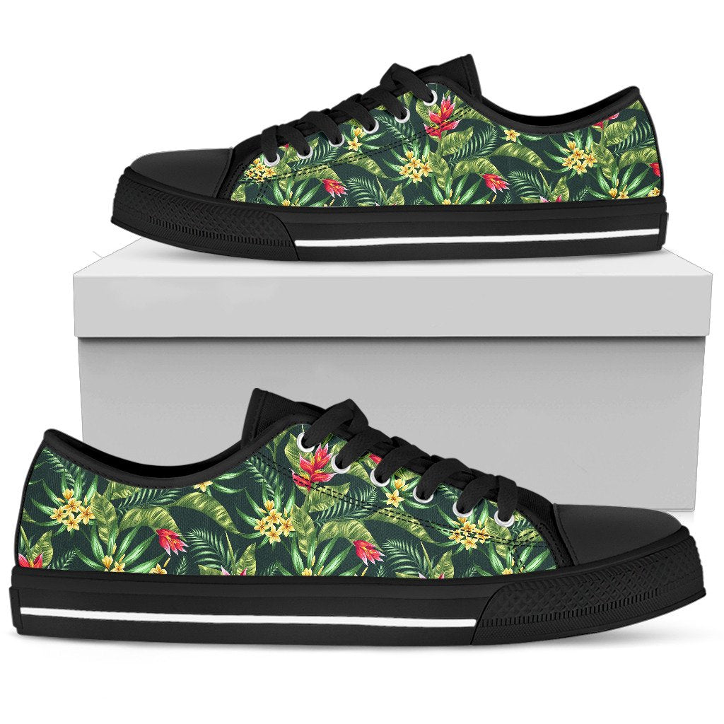 Tropical Folower Red Heliconia Print Women Low Top Shoes-JTAMIGO.COM