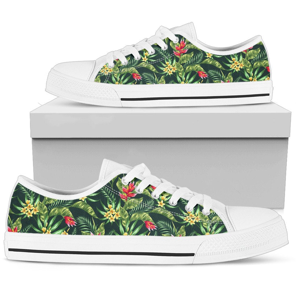 Tropical Folower Red Heliconia Print Women Low Top Shoes-JTAMIGO.COM