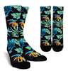 Tropical Palm Leaves Hawaiian Flower Crew Socks