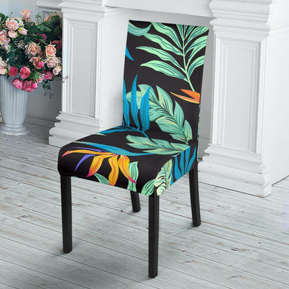 Tropical Palm Leaves Hawaiian Flower Dining Chair Slipcover-JTAMIGO.COM