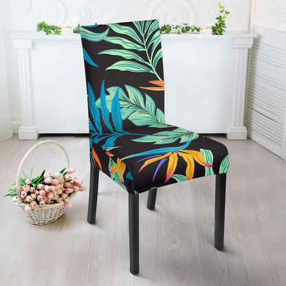 Tropical Palm Leaves Hawaiian Flower Dining Chair Slipcover-JTAMIGO.COM