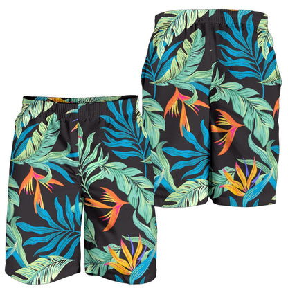 Tropical Palm Leaves Hawaiian Flower Mens Shorts-JTAMIGO.COM