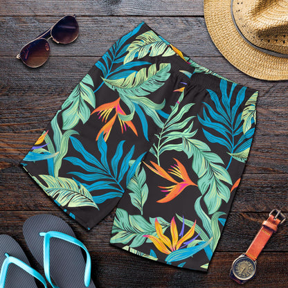 Tropical Palm Leaves Hawaiian Flower Mens Shorts-JTAMIGO.COM