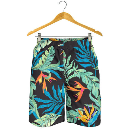 Tropical Palm Leaves Hawaiian Flower Mens Shorts-JTAMIGO.COM