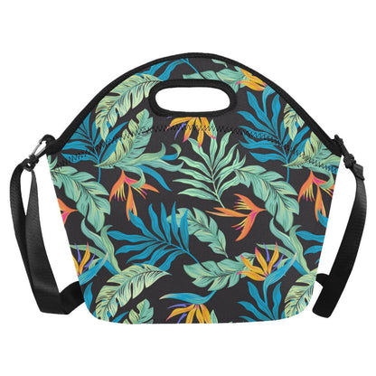 Tropical Palm Leaves Hawaiian Flower Neoprene Lunch Bag (Model 1669)(Large)-JTAMIGO.COM