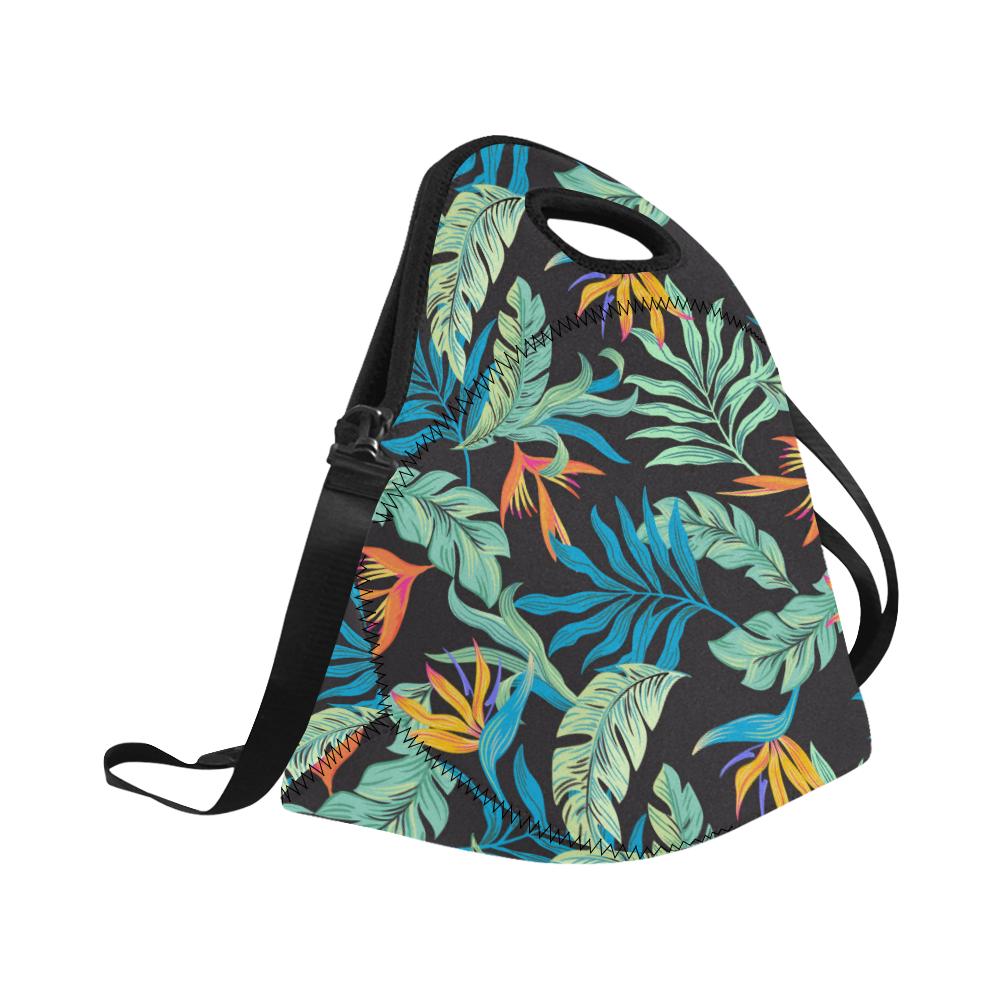 Tropical Palm Leaves Hawaiian Flower Neoprene Lunch Bag (Model 1669)(Large)-JTAMIGO.COM