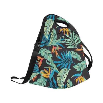 Tropical Palm Leaves Hawaiian Flower Neoprene Lunch Bag (Model 1669)(Large)-JTAMIGO.COM
