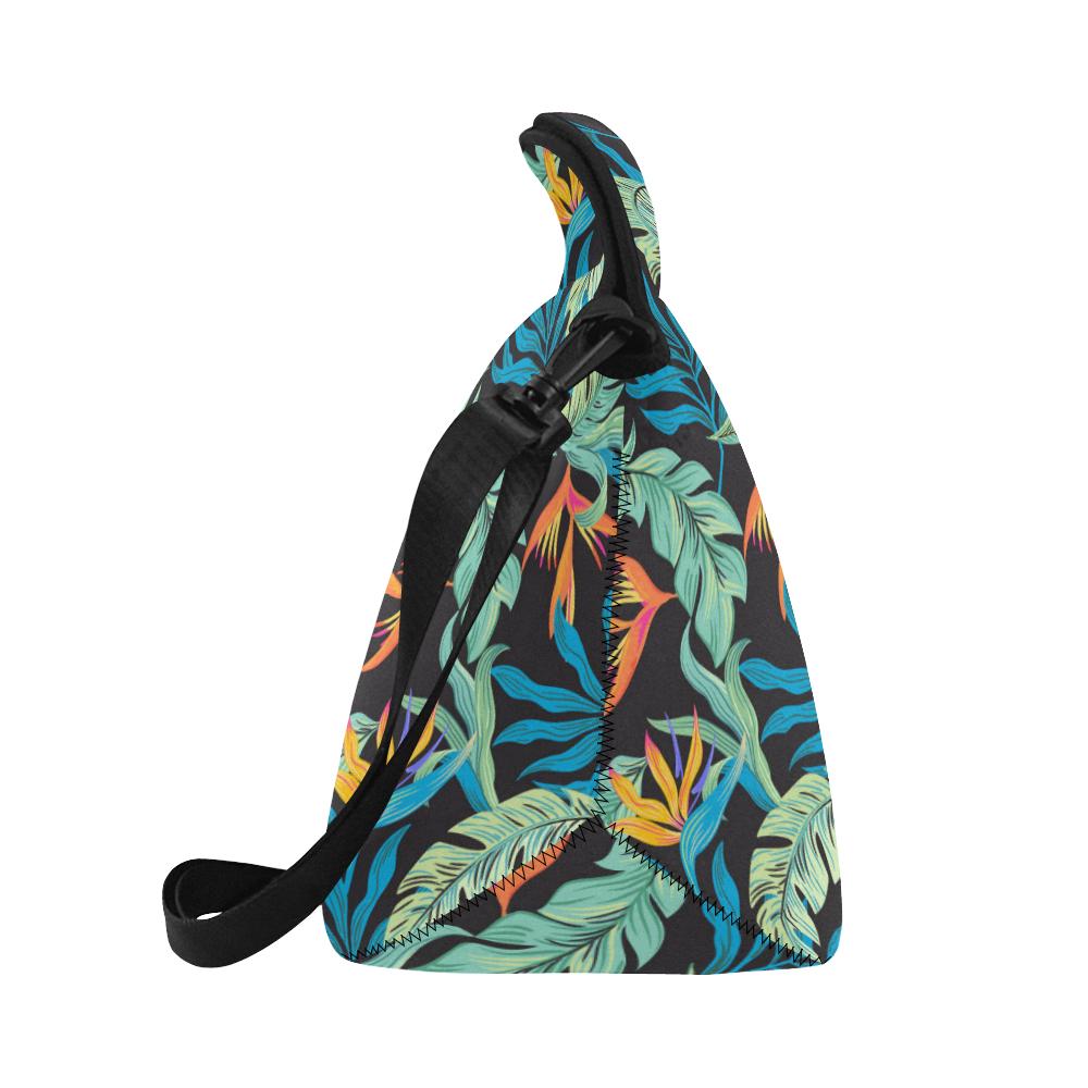 Tropical Palm Leaves Hawaiian Flower Neoprene Lunch Bag (Model 1669)(Large)-JTAMIGO.COM