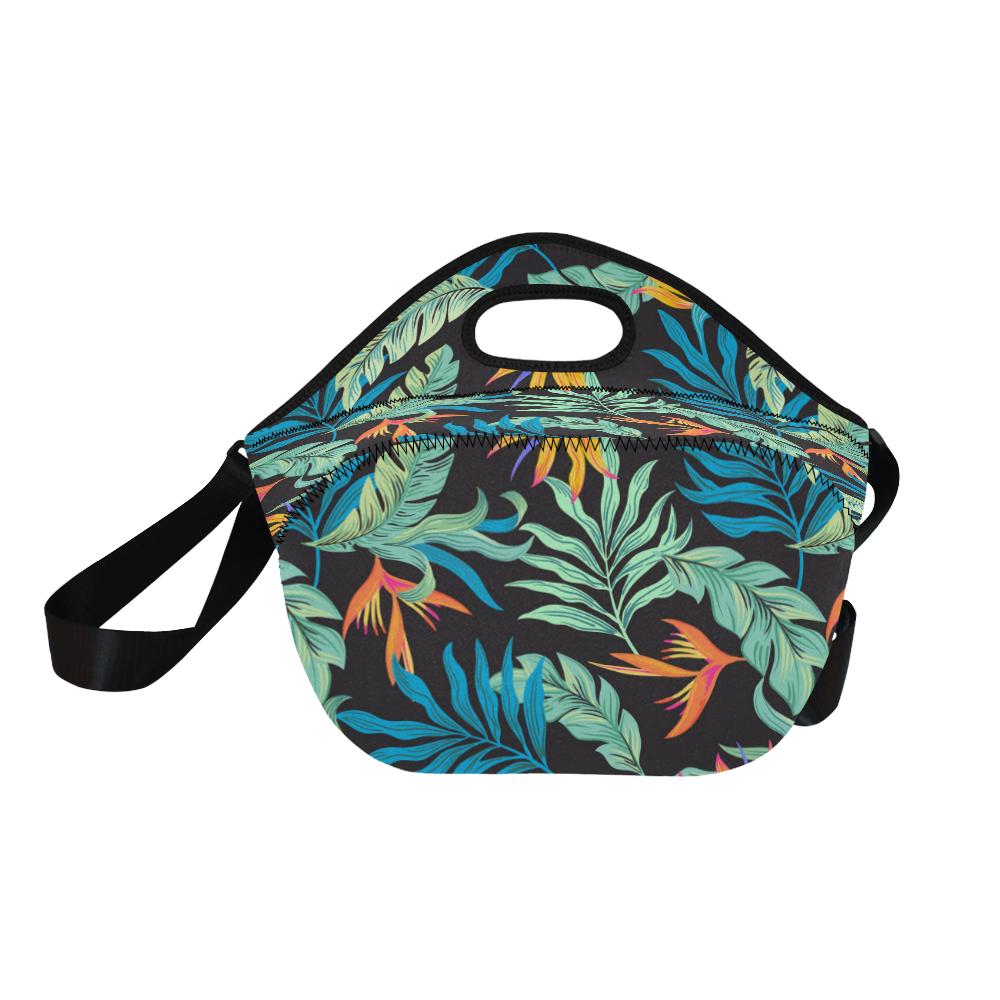 Tropical Palm Leaves Hawaiian Flower Neoprene Lunch Bag (Model 1669)(Large)-JTAMIGO.COM
