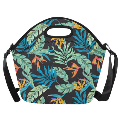 Tropical Palm Leaves Hawaiian Flower Neoprene Lunch Bag (Model 1669)(Large)-JTAMIGO.COM