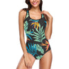 Tropical Palm Leaves Hawaiian Flower One Piece Swimsuit-JTAMIGO.COM