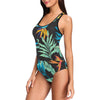 Tropical Palm Leaves Hawaiian Flower One Piece Swimsuit-JTAMIGO.COM