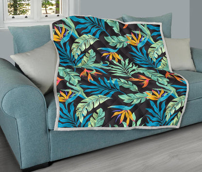 Tropical Palm Leaves Hawaiian Flower Premium Quilt-JTAMIGO.COM
