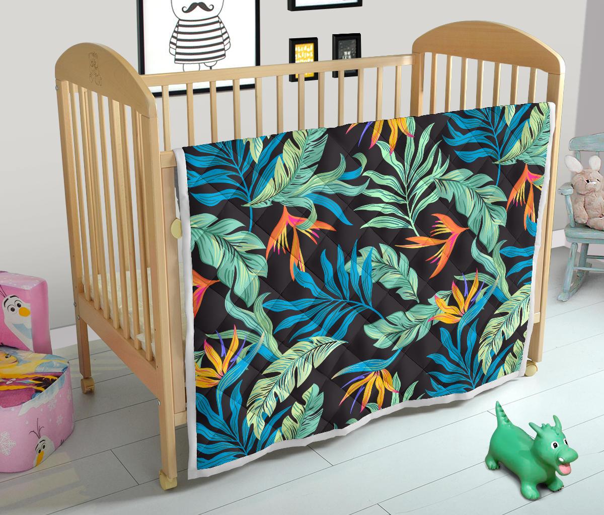 Tropical Palm Leaves Hawaiian Flower Premium Quilt-JTAMIGO.COM