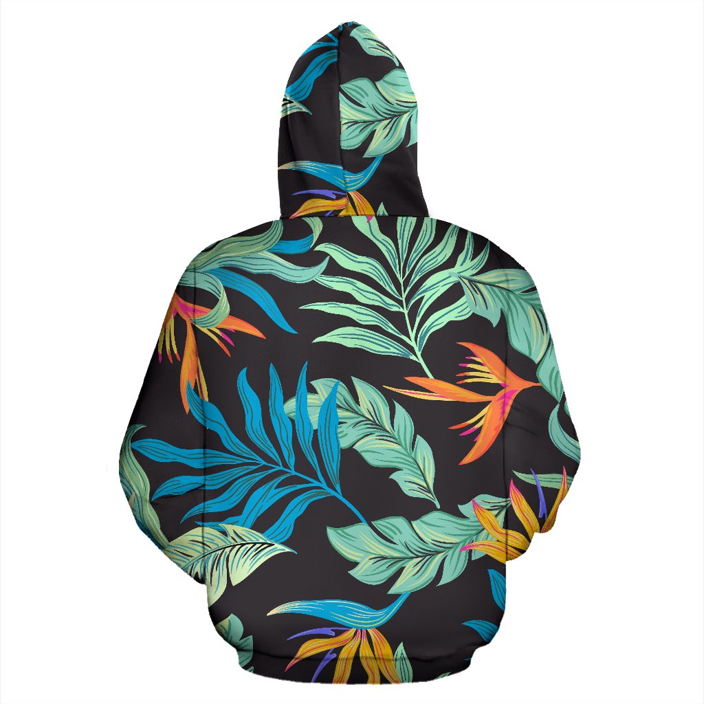 Tropical Palm Leaves Hawaiian Flower Pullover Hoodie