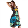 Tropical Palm Leaves Hawaiian Flower Sleeveless Dress