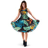 Tropical Palm Leaves Hawaiian Flower Sleeveless Dress