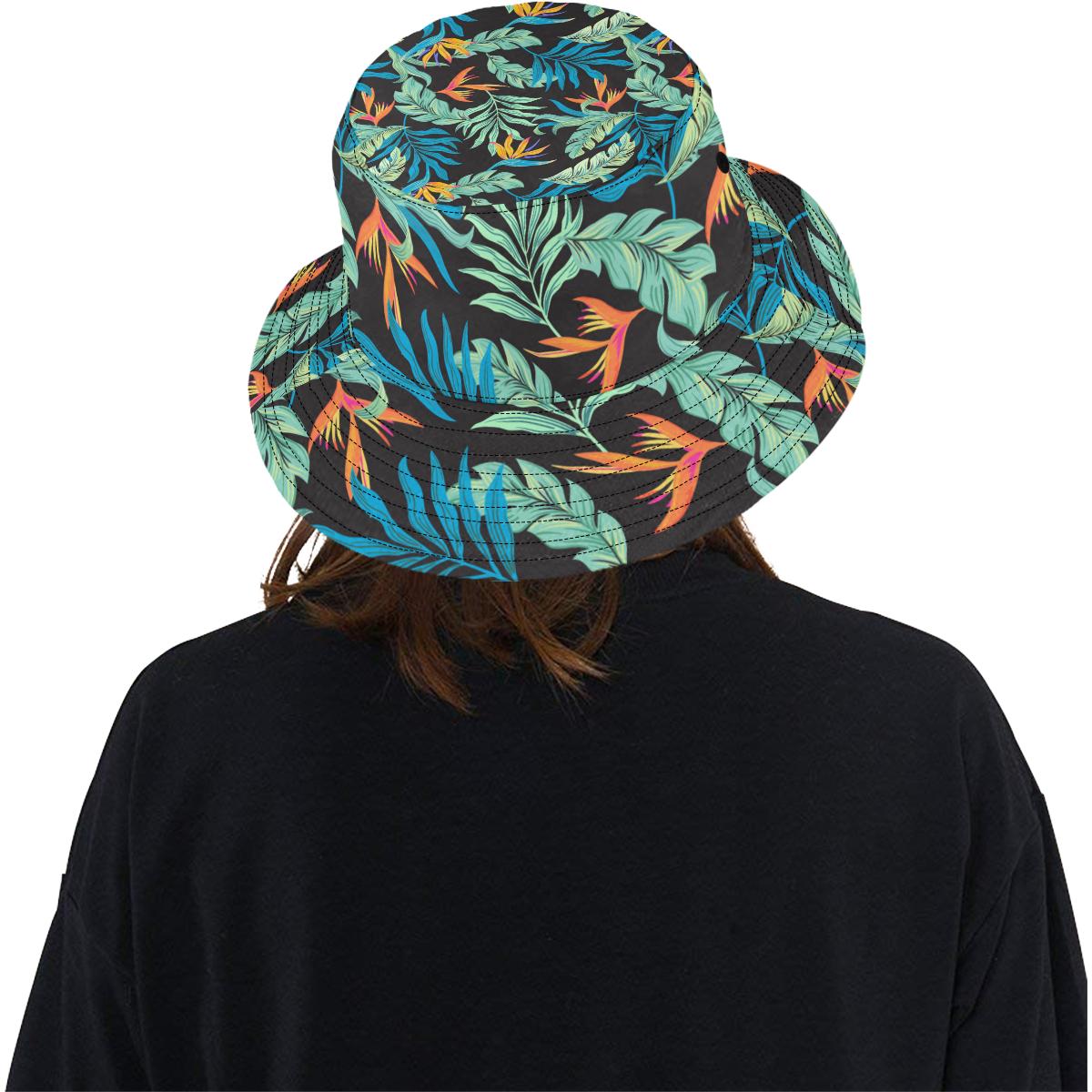 Tropical Palm Leaves Hawaiian Flower Unisex Bucket Hat