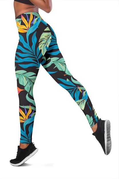 Tropical Palm Leaves Hawaiian Flower Women Leggings