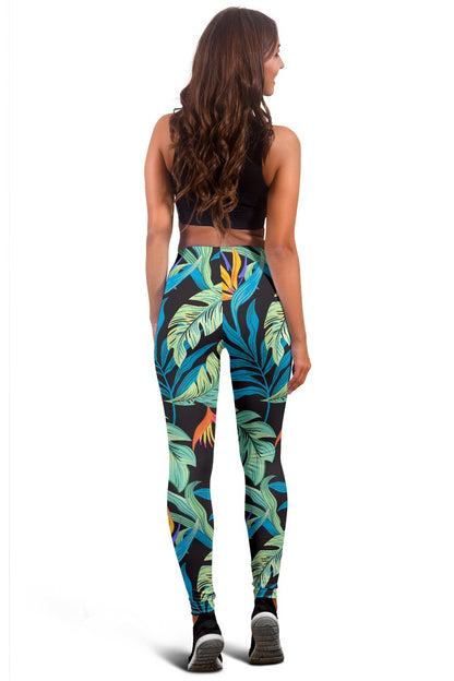 Tropical Palm Leaves Hawaiian Flower Women Leggings