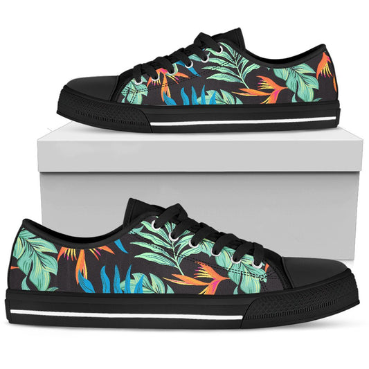 Tropical Palm Leaves Hawaiian Flower Women Low Top Shoes-JTAMIGO.COM