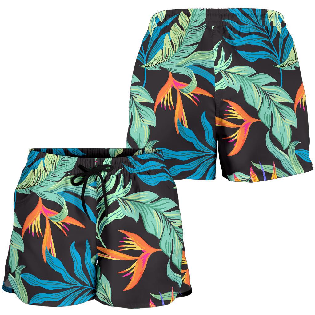 Tropical Palm Leaves Hawaiian Flower Women Shorts-JTAMIGO.COM