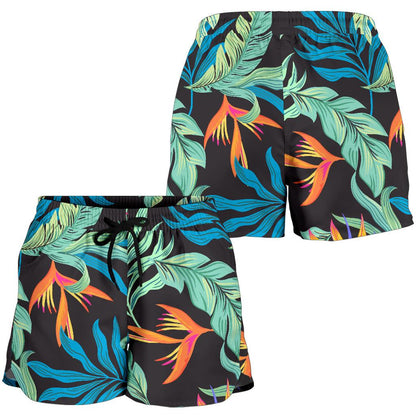 Tropical Palm Leaves Hawaiian Flower Women Shorts-JTAMIGO.COM