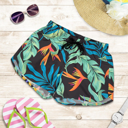 Tropical Palm Leaves Hawaiian Flower Women Shorts-JTAMIGO.COM