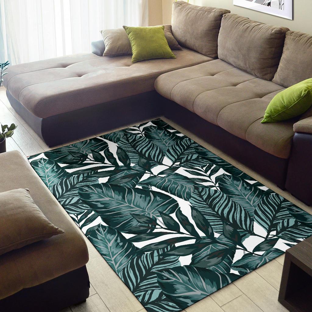 Tropical Palm Leaves Pattern Area Rugs-JTAMIGO.COM