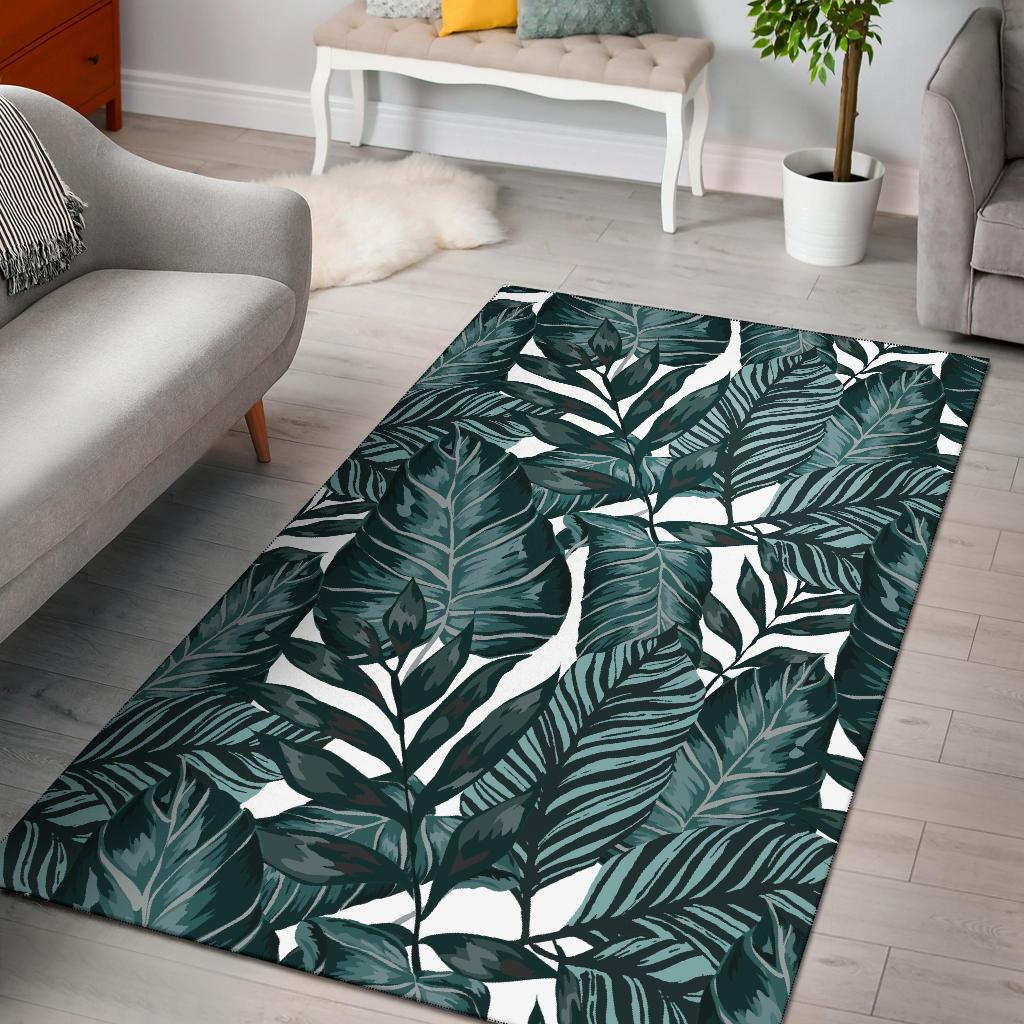 Tropical Palm Leaves Pattern Area Rugs-JTAMIGO.COM