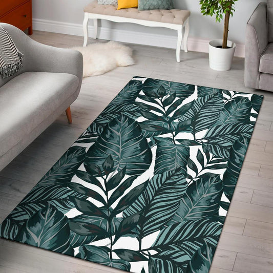 Tropical Palm Leaves Pattern Area Rugs-JTAMIGO.COM