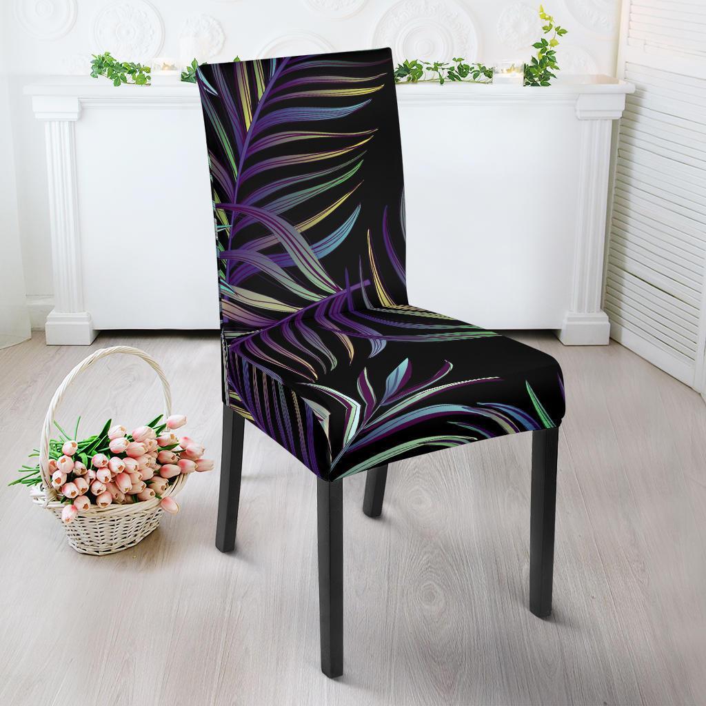 Tropical Palm Leaves Pattern Brightness Dining Chair Slipcover-JTAMIGO.COM
